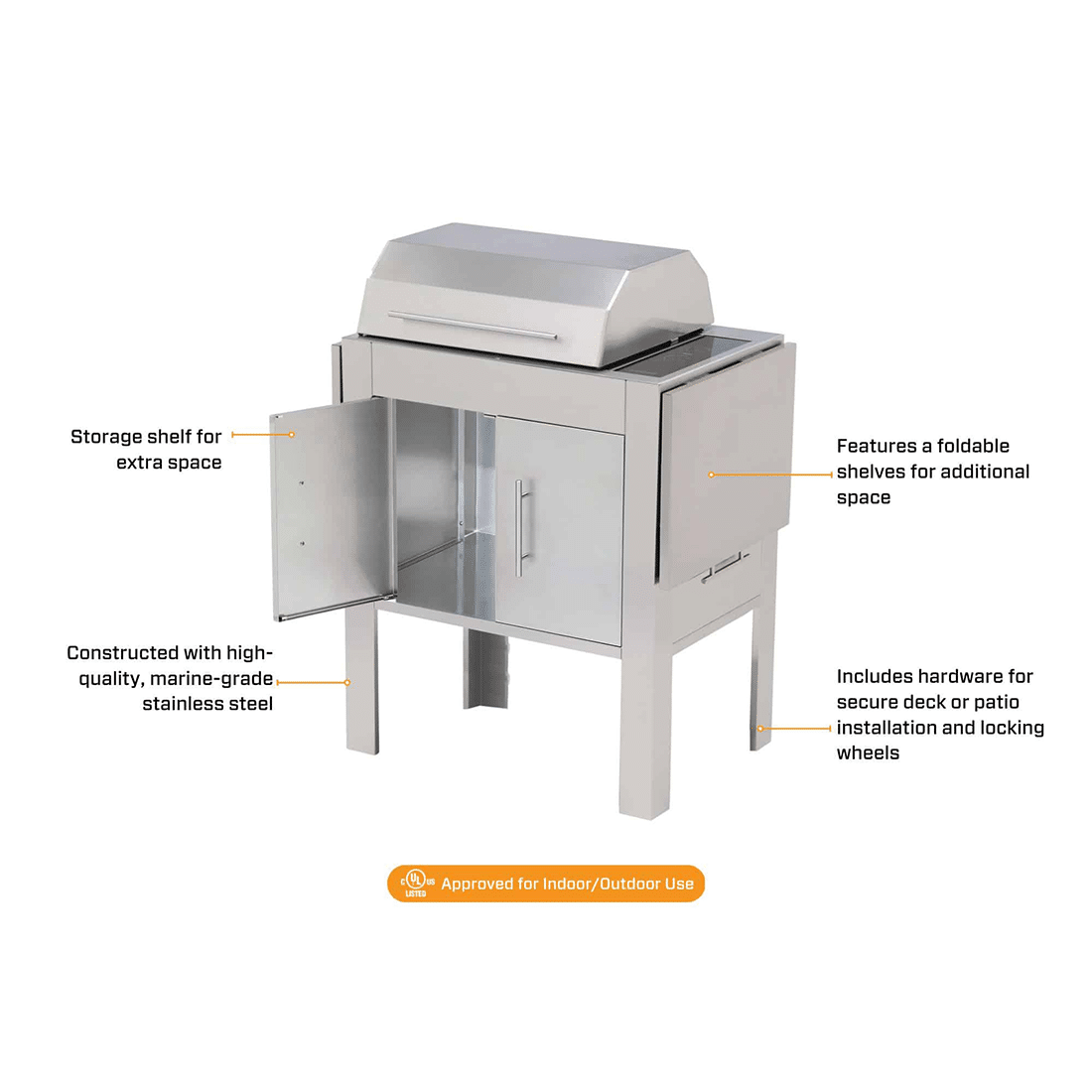 Kenyon | 30" Texan Grill + Stand Touch Control 240V with Single Piece Lid