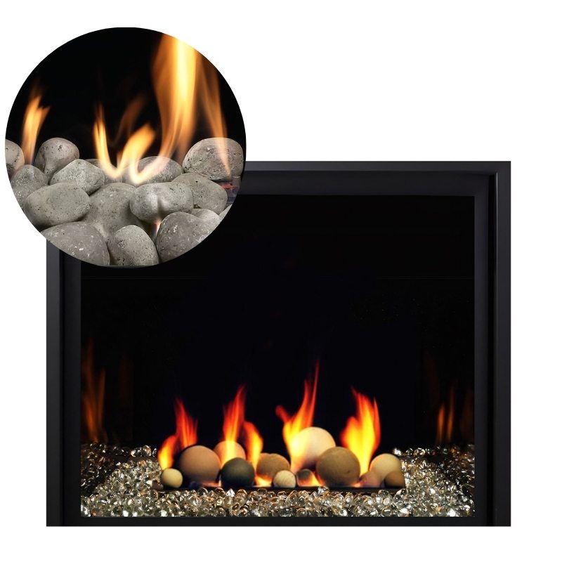 Media Options for Kingsman ZCV39 Direct Vent Gas Fireplace