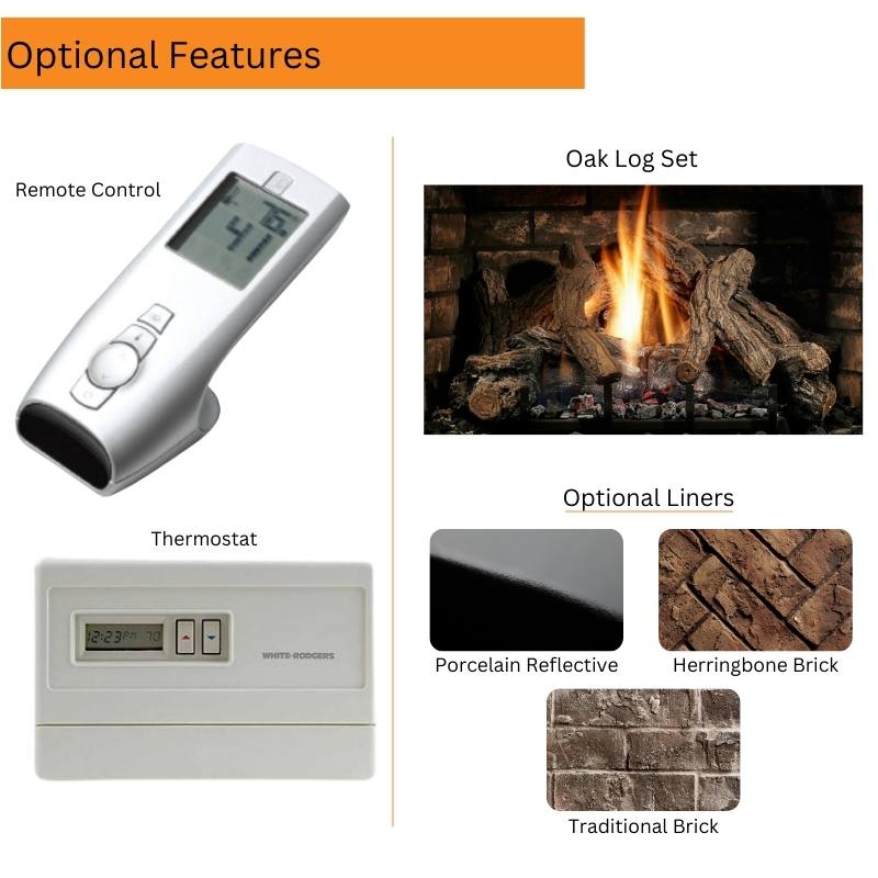 Kingsman HBZDV3624 36" Zero Clearance Clean View Direct Vent Gas Fireplace