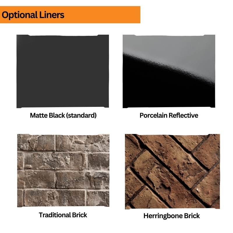 Kingsman ZCV34 34" Zero Clearance Clean View Direct Vent Gas Fireplace | Tempered Glass