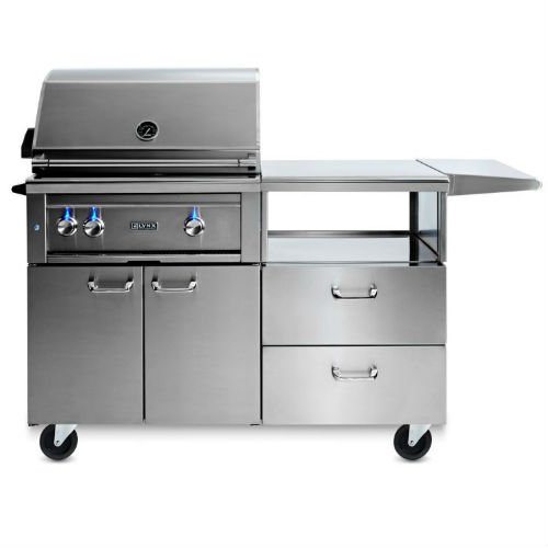 Lynx Professional 30-Inch All Trident Infrared Grill with Rotisserie on Mobile Kitchen Cart