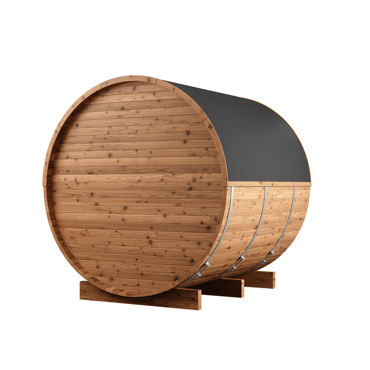 Thermory 4 Person Barrel Sauna No 61 DIY Kit with Porch & 7.5kw Heater