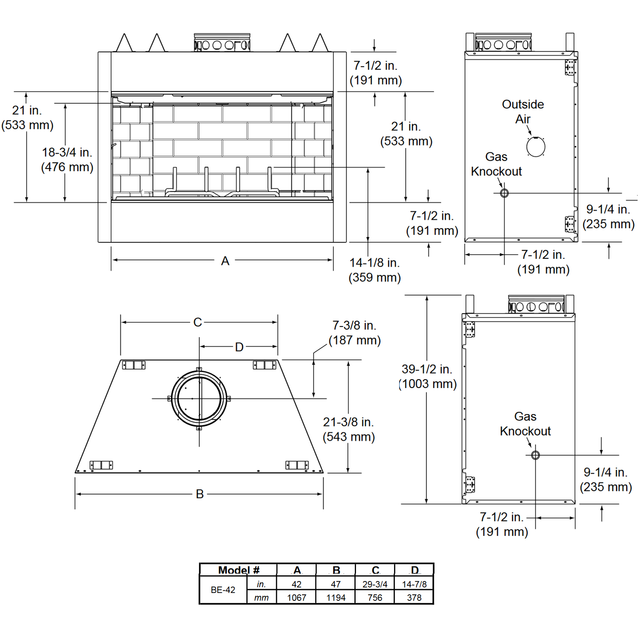 Majestic Royalton 42 Radiant Wood Burning Fireplace - BE42