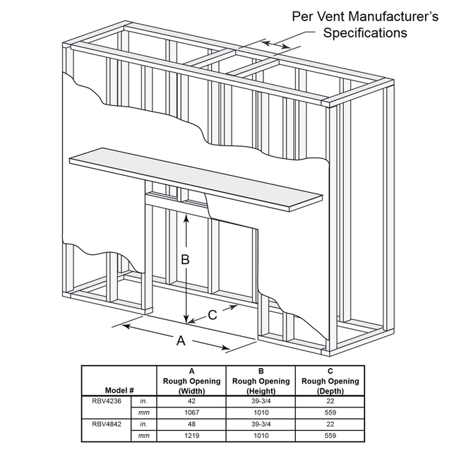 Majestic Reveal 42 B-Vent Gas Fireplace - RBV4842