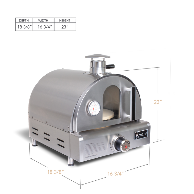 Mont Alpi Portable Countertop Propane Gas Outdoor Pizza Oven - MAPZ-SS