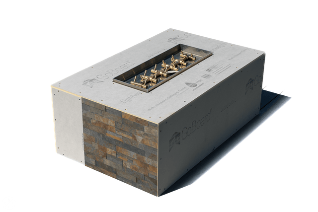 Warming Trends Crossfire FRT Rectangular with Tree-Style Ready To Finish Gas Fire Pit Kit, 60x36x18-Inch
