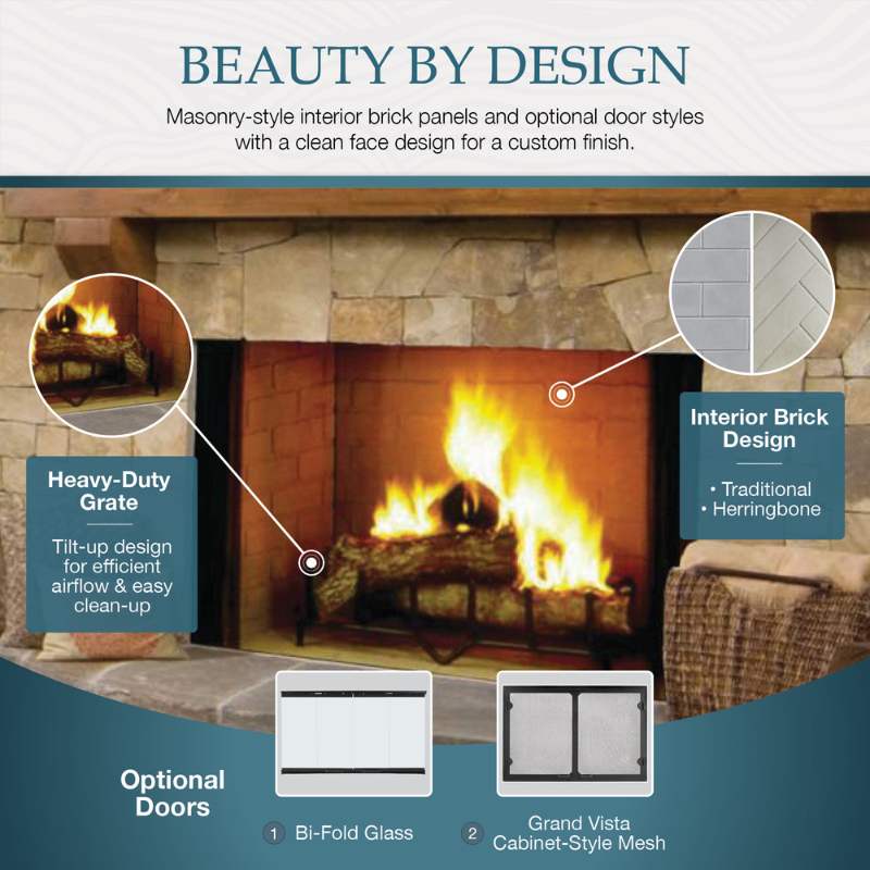 Majestic Biltmore 36" Radiant Wood Burning Fireplace | Majestic SB60, SB60HB
