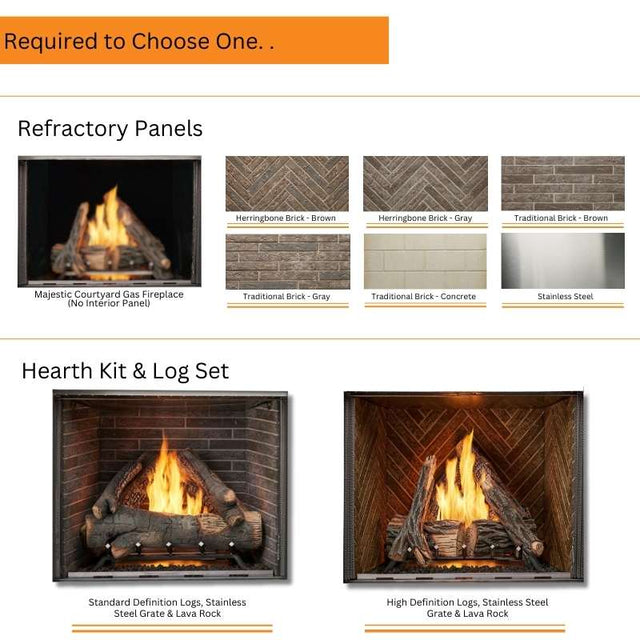 Majestic Courtyard 36" Outdoor Vent Free Gas Fireplace