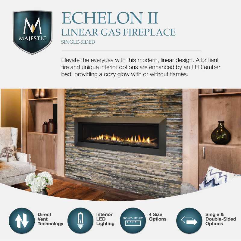 Majestic Echelon II 36" Linear Direct Vent Gas Fireplace