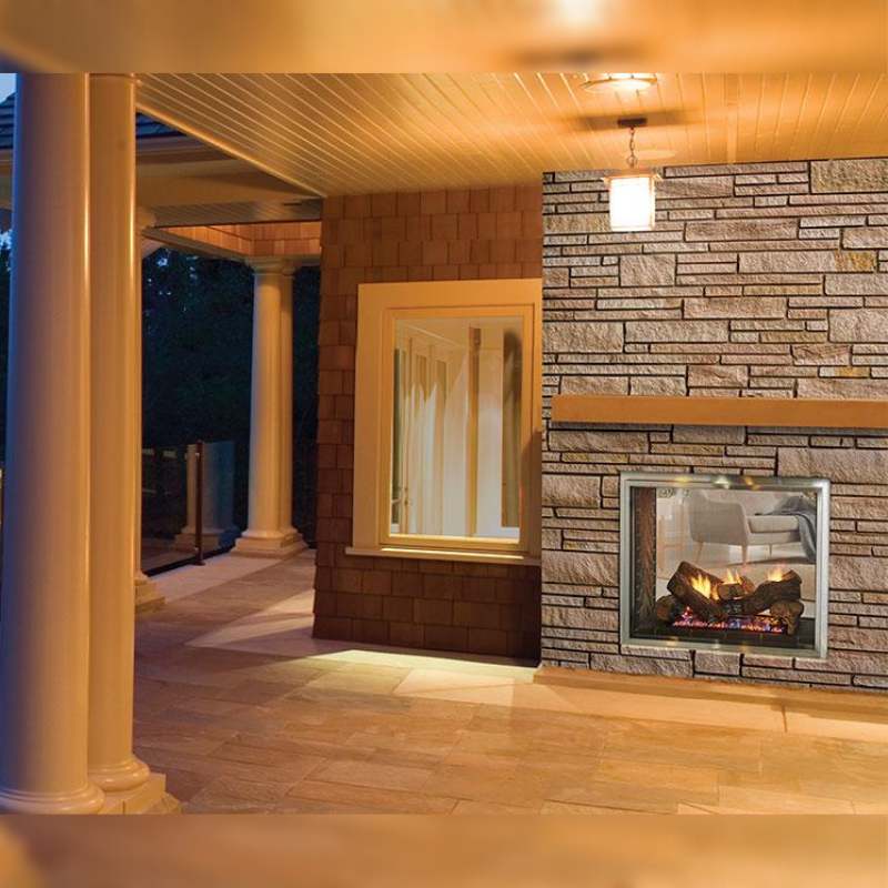 Majestic Fortress 36" Indoor Outdoor See Thru Vent Free Gas Fireplace