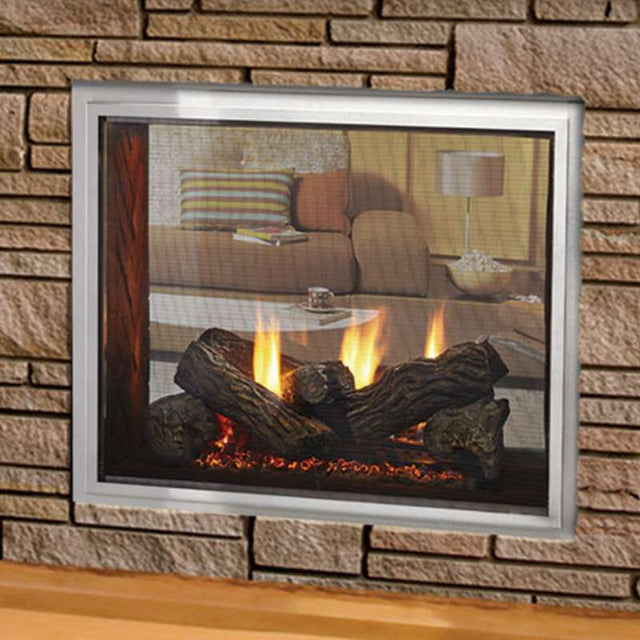 Majestic Fortress 36" Indoor Outdoor See Thru Vent Free Gas Fireplace