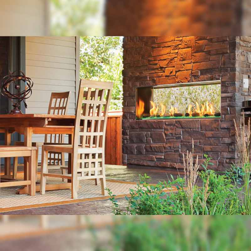 Majestic Lanai 48" See Thru Outdoor Linear Vent Free Gas Fireplace