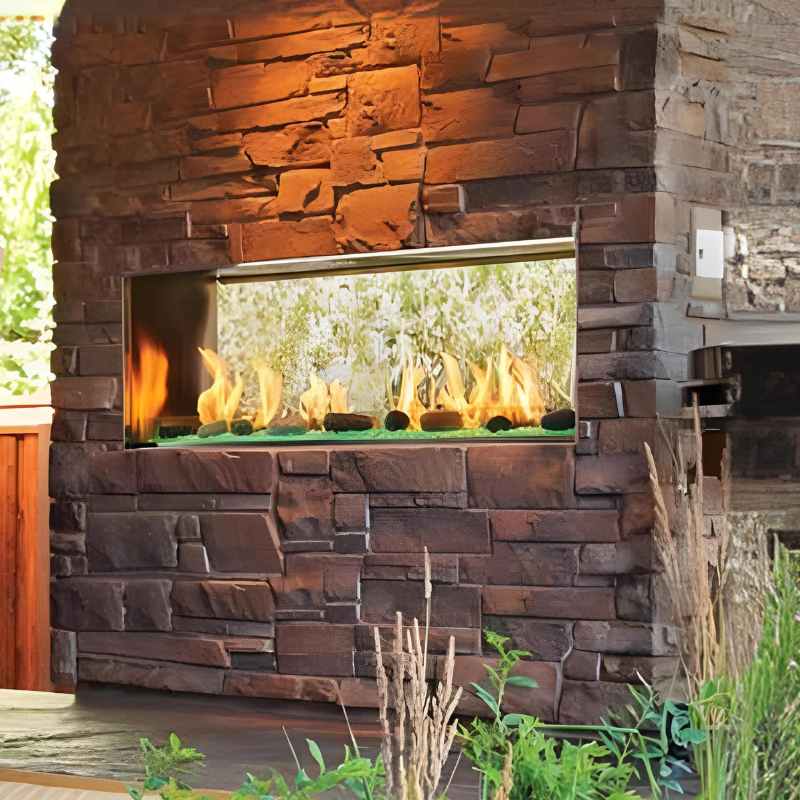Majestic Lanai 48" See Thru Outdoor Linear Vent Free Gas Fireplace