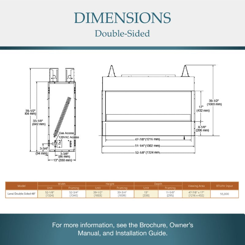 Majestic Lanai 48" See Thru Outdoor Linear Vent Free Gas Fireplace