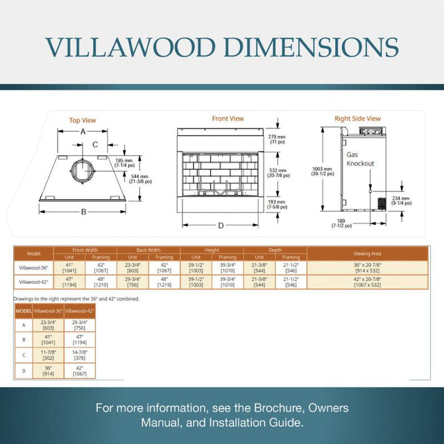 Majestic Villawood 42" Outdoor Wood Burning Fireplace