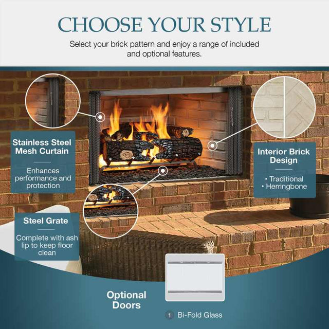 Majestic Villawood 36" Outdoor Wood Burning Fireplace