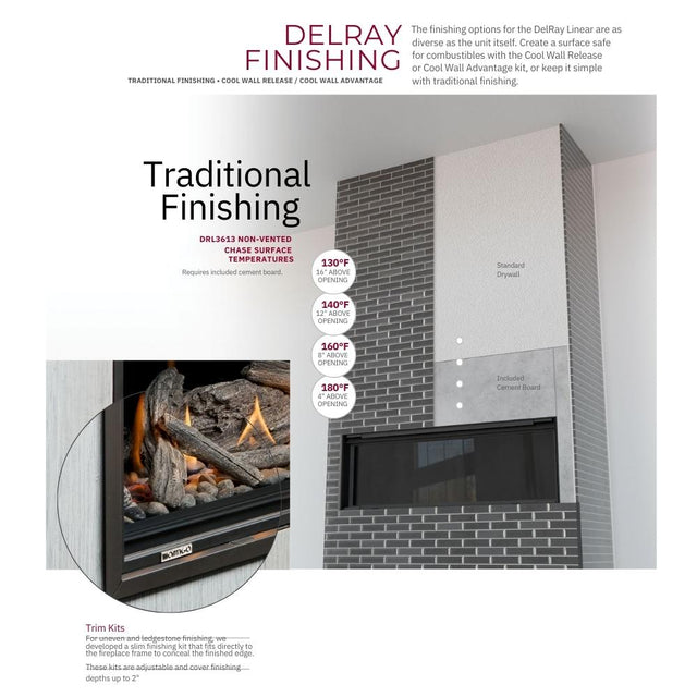 Montigo DelRay 38 Square Direct-Vent Gas Fireplace - DRSQ38NI