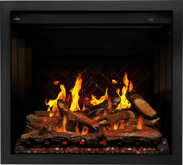 Napoleon Elevation X 36 Electric Fireplace - front view with wood flame