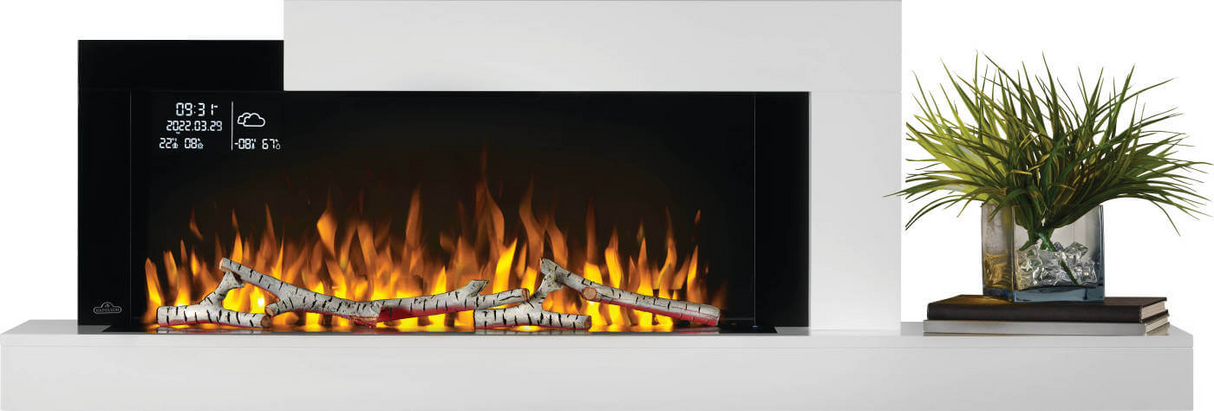 Napoleon Stylus Cara Elite Wall-Mount Electric Fireplace with White Surround Mantel