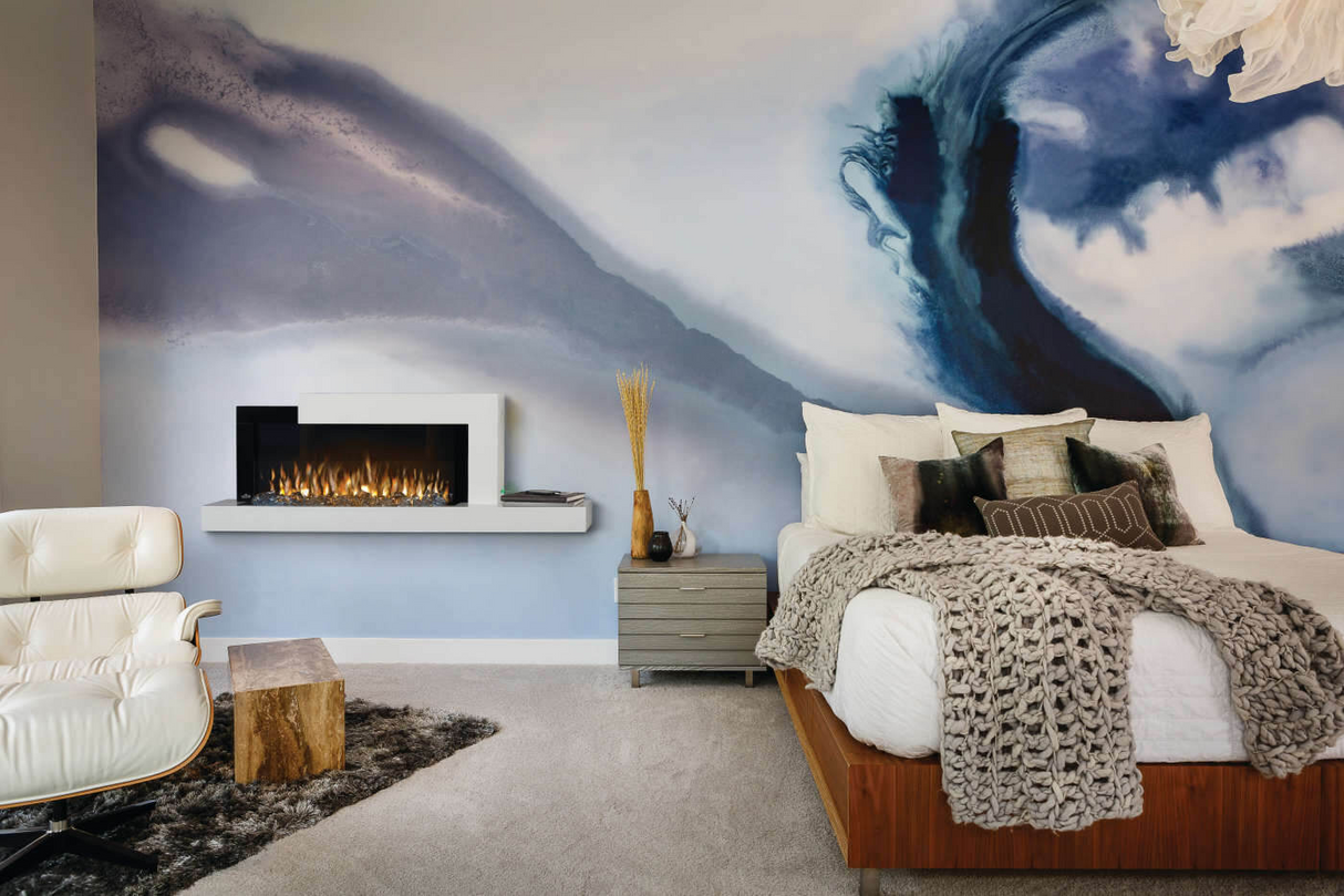 Napoleon Stylus Cara Elite Wall-Mount Electric Fireplace with White Surround Mantel