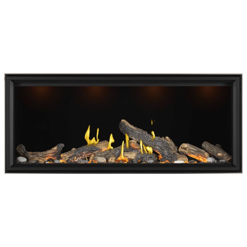 Napoleon Tall Vector with Luminous Logs 62" Direct Vent Linear Gas Fireplace | TLV62LN