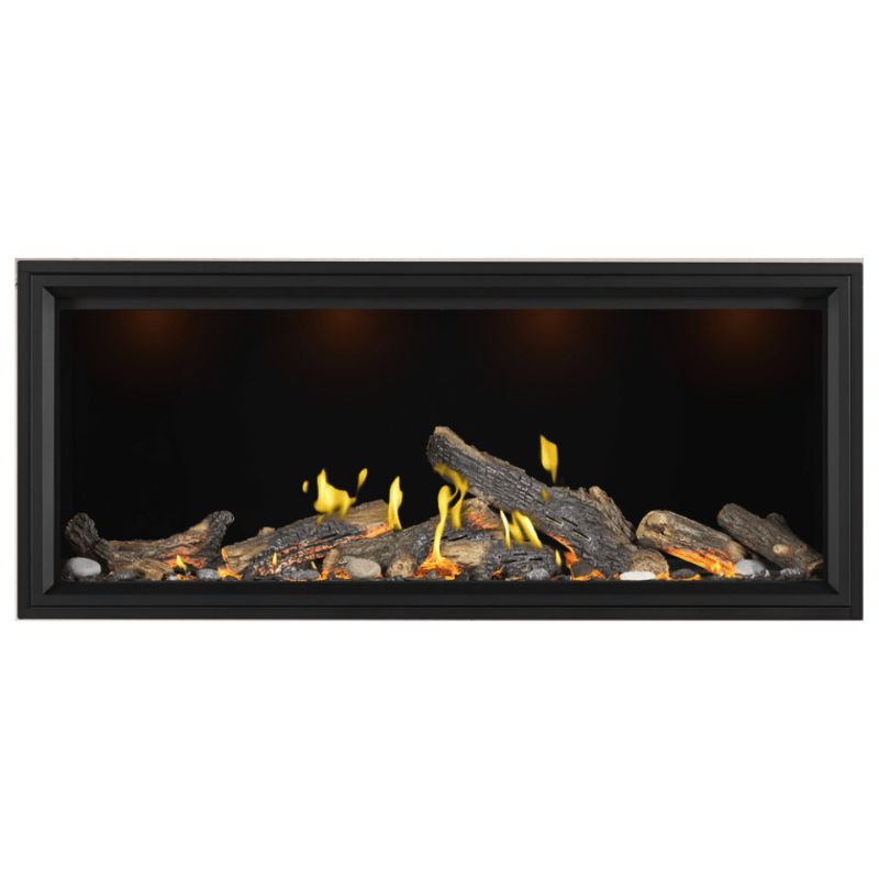 Napoleon Tall Vector with Luminous Logs 62" Direct Vent Linear Gas Fireplace | TLV62LN