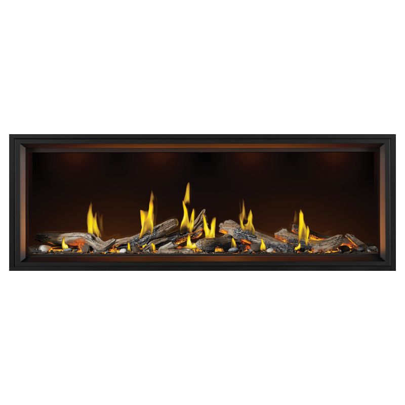 Napoleon Tall Vector with Luminous Logs 74" Direct Vent Linear Gas Fireplace | TLV74LN