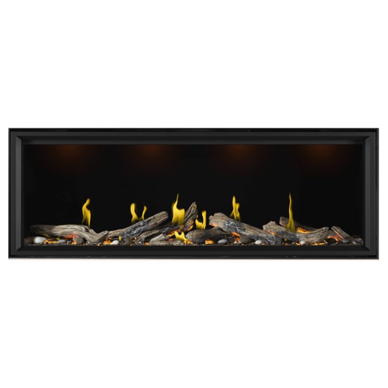 Napoleon Tall Vector with Luminous Logs 74" Direct Vent Linear Gas Fireplace | TLV74LN