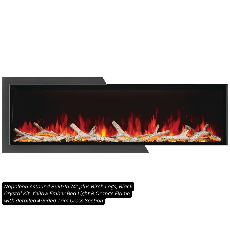 Napoleon Astound 74" Built-In Linear Electric Fireplace