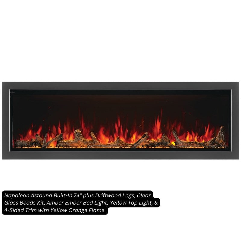 Napoleon Astound 74" Built-In Linear Electric Fireplace