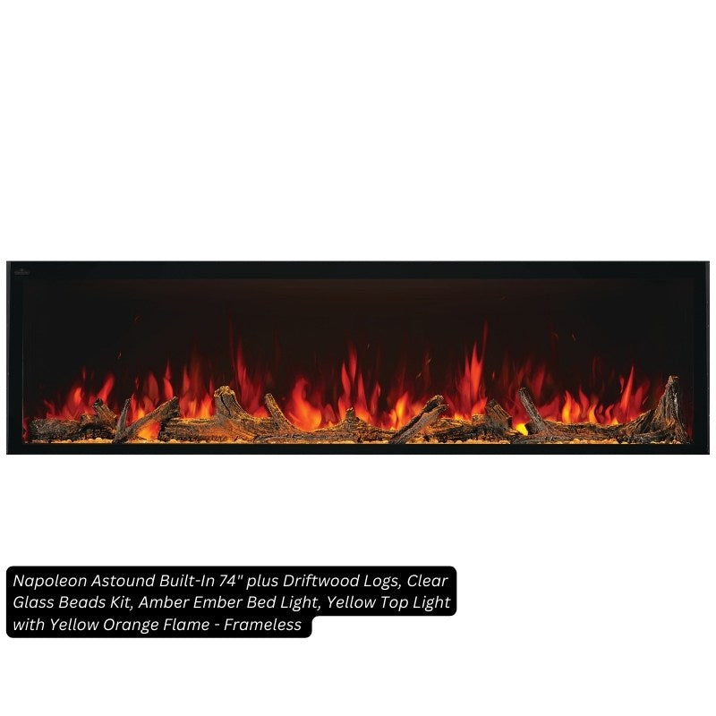 Napoleon Astound 74" Built-In Linear Electric Fireplace