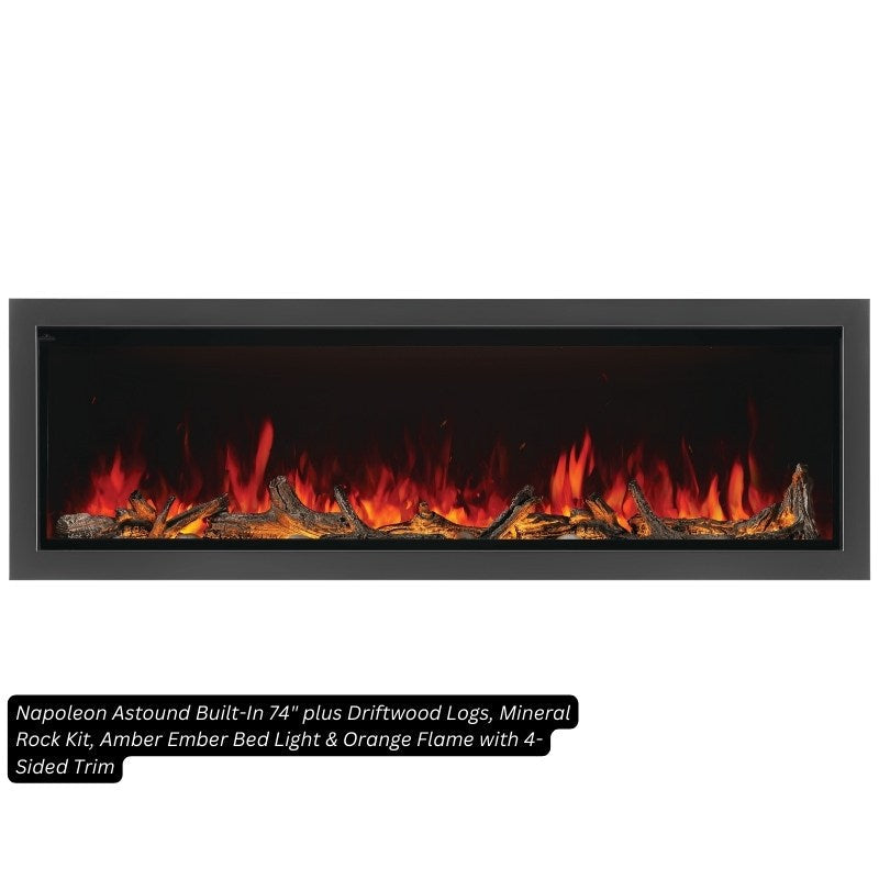 Napoleon Astound 74" Built-In Linear Electric Fireplace