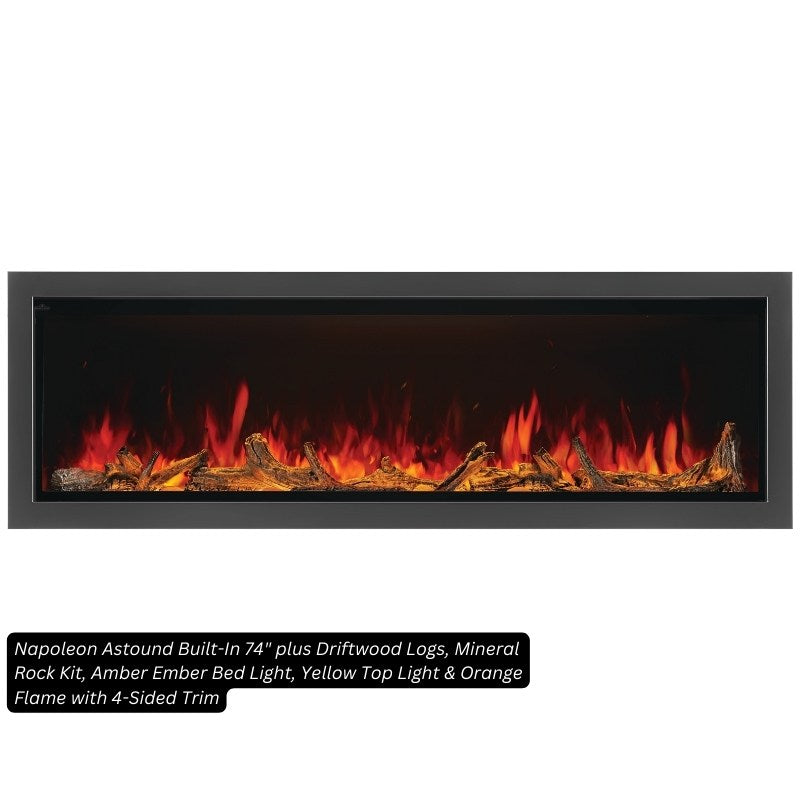 Napoleon Astound 74" Built-In Linear Electric Fireplace
