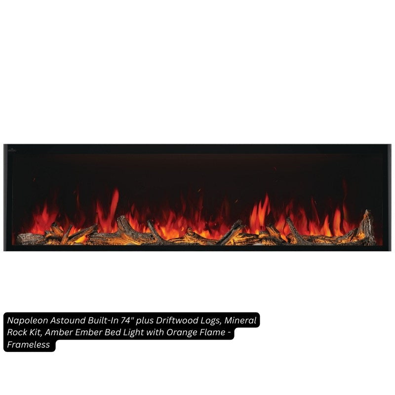 Napoleon Astound 74" Built-In Linear Electric Fireplace