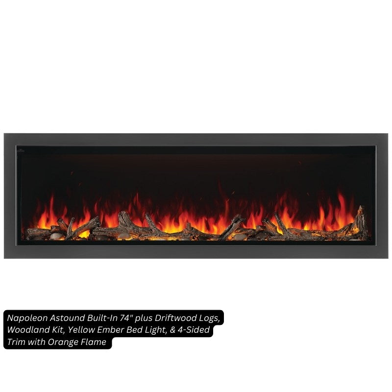 Napoleon Astound 74" Built-In Linear Electric Fireplace