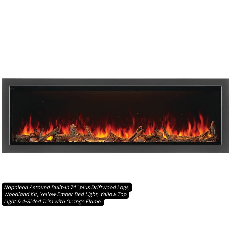 Napoleon Astound 74" Built-In Linear Electric Fireplace