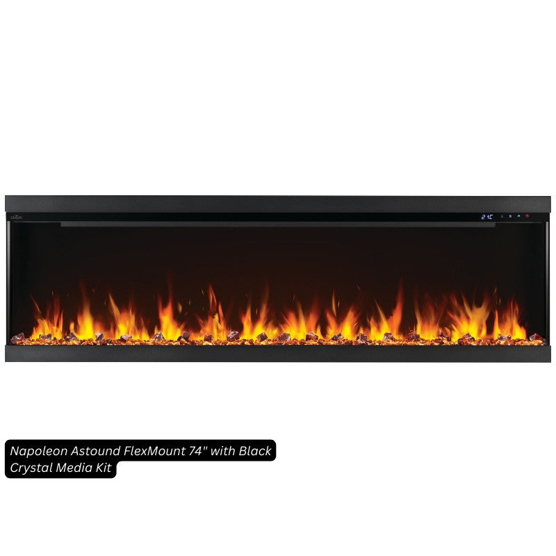 Black Crystals for Napoleon Electric Fireplaces