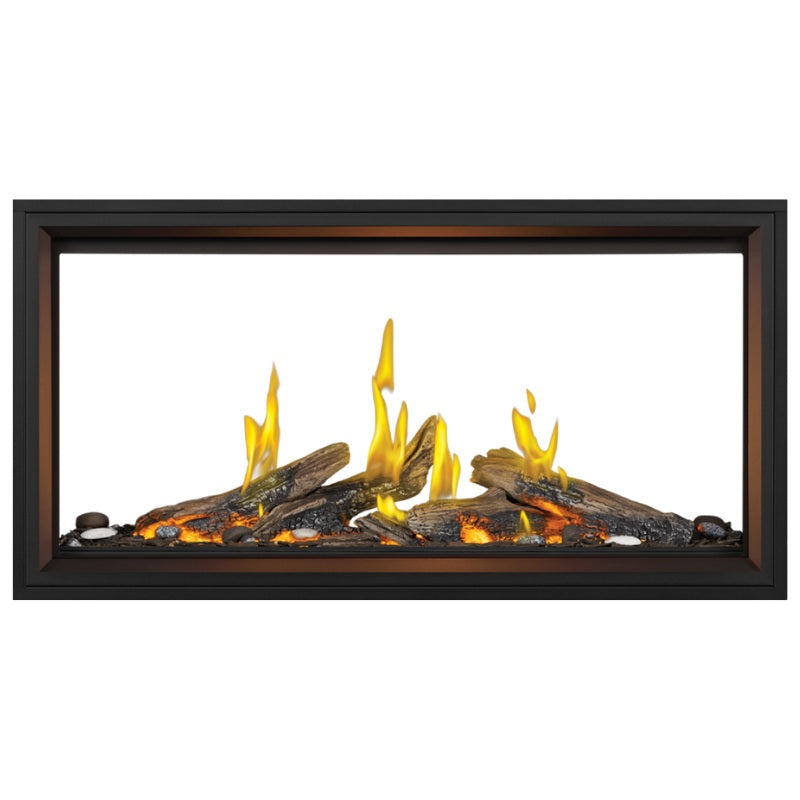 Napoleon Tall Vector with Luminous Logs 50" See Through Direct Vent Linear Gas Fireplace | TLV50LN2