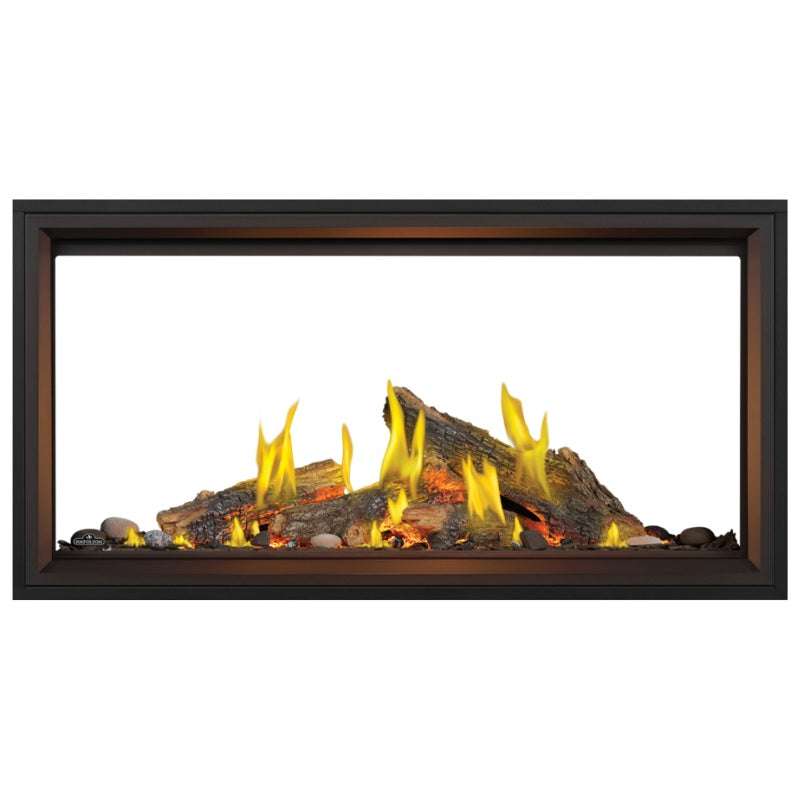 Napoleon Tall Vector with Luminous Logs 50" See Through Direct Vent Linear Gas Fireplace | TLV50LN2