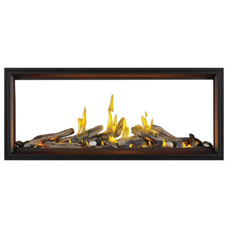 Napoleon Tall Vector with Luminous Logs 62" See Through Direct Vent Linear Gas Fireplace | TLV62LN2