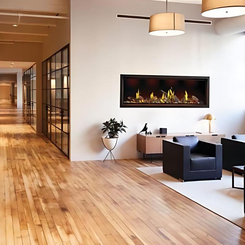 Napoleon Tall Vector with Luminous Logs 74" Direct Vent Linear Gas Fireplace | TLV74LN