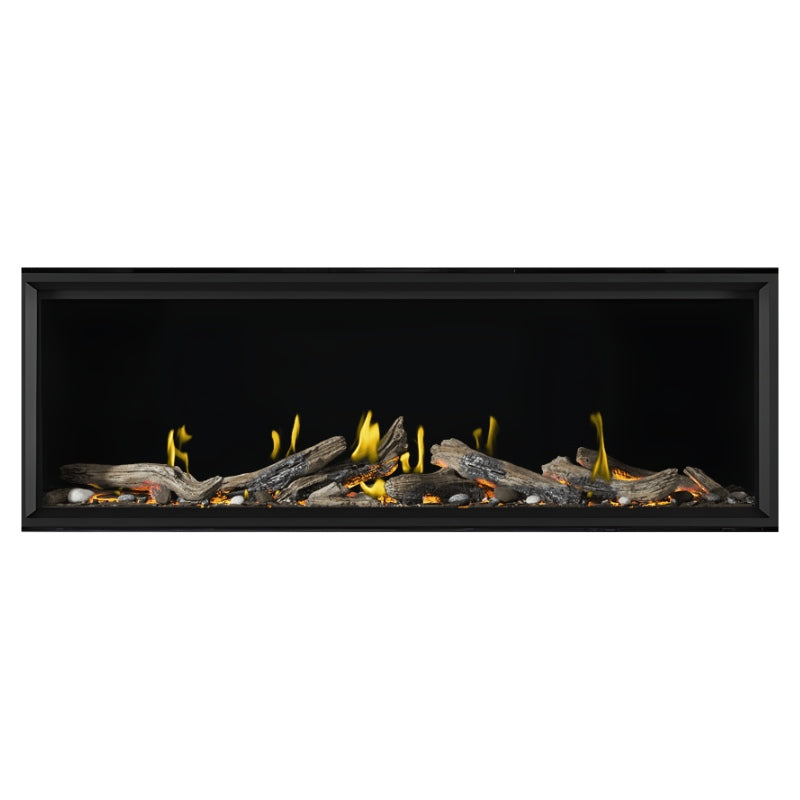 Napoleon Tall Vector with Luminous Logs 74" Direct Vent Linear Gas Fireplace | TLV74LN