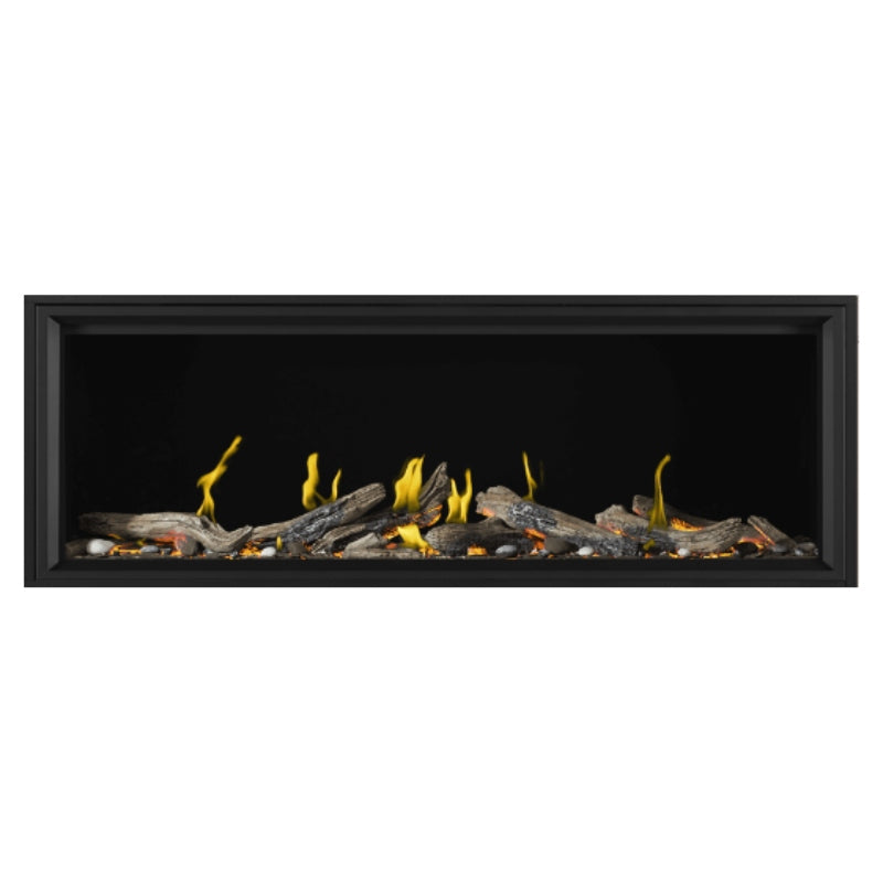 Napoleon Tall Vector with Luminous Logs 74" Direct Vent Linear Gas Fireplace | TLV74LN