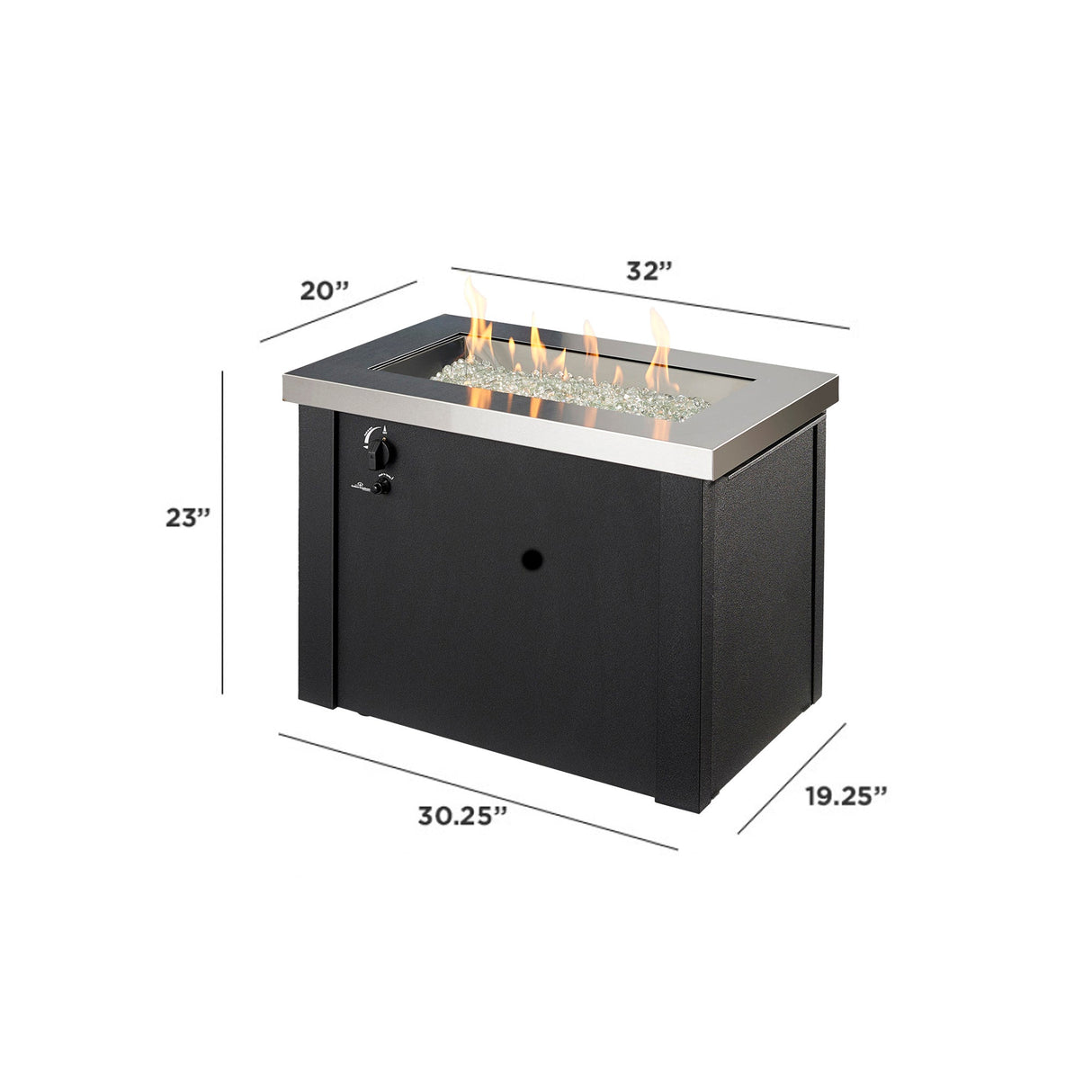 Providence Rectangular Gas Fire Pit Table