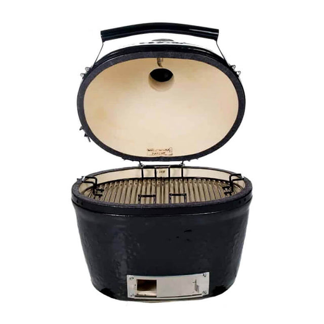Primo Oval Junior 200 Kamado Grill - lid opened
