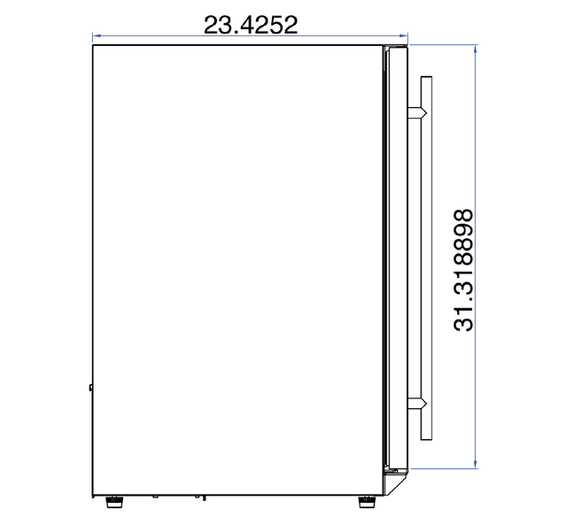 Summerset RFR-15S 15-Inch Outdoor Refrigerator - side dimensions diagram