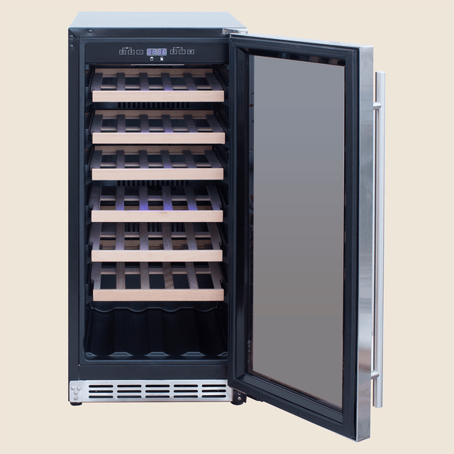 Summerset RFR-15W 15-Inch Outdoor Wine Cooler - interior wood racks