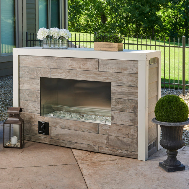 The Outdoor GreatRoom Company Single Sided Ready To Finish Linear Gas Fireplace