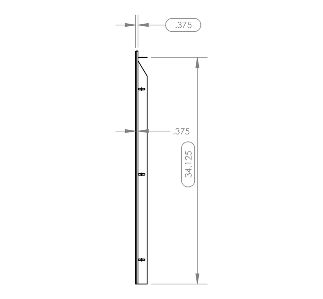 Summerset RTK-15 Trim Kit - side dimensions diagram