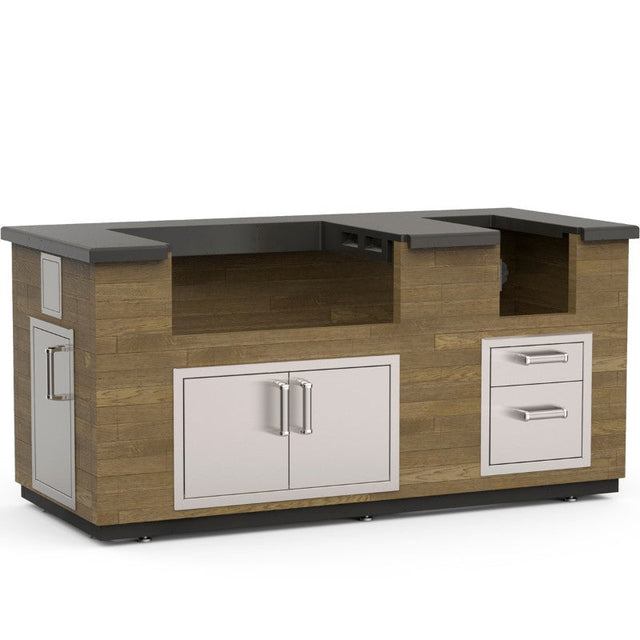 Fire Magic 77" Reclaimed Wood Outdoor Kitchen Island with Side Burner